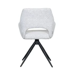 Label51 Eetkamerstoelen|Eetkamerstoel Finley Wit Boucle
