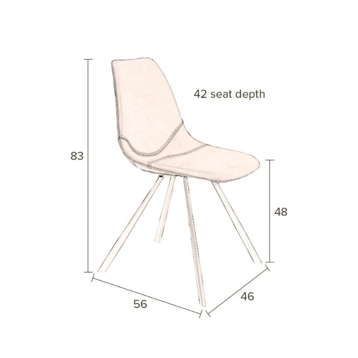 Dutchbone Eetkamerstoelen|Eetkamerstoel Franky Zwart