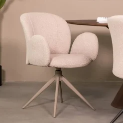 Label51 Eetkamerstoelen|Eetkamerstoel Kimball Naturel Boucle