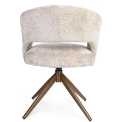 Furndea Eetkamerstoelen|Eetkamerstoel Lana Beige met bronzen poot