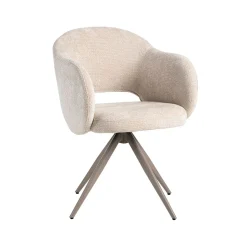 Label51 Eetkamerstoelen|Eetkamerstoel Lela Naturel met Taupe poot