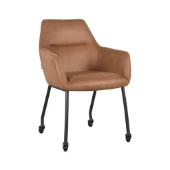 Cavetown Eetkamerstoelen|Eetkamerstoel Lenny cognac