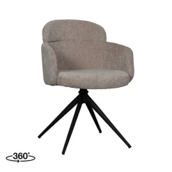 Label51 Eetkamerstoelen|Eetkamerstoel Levi Klei Stof