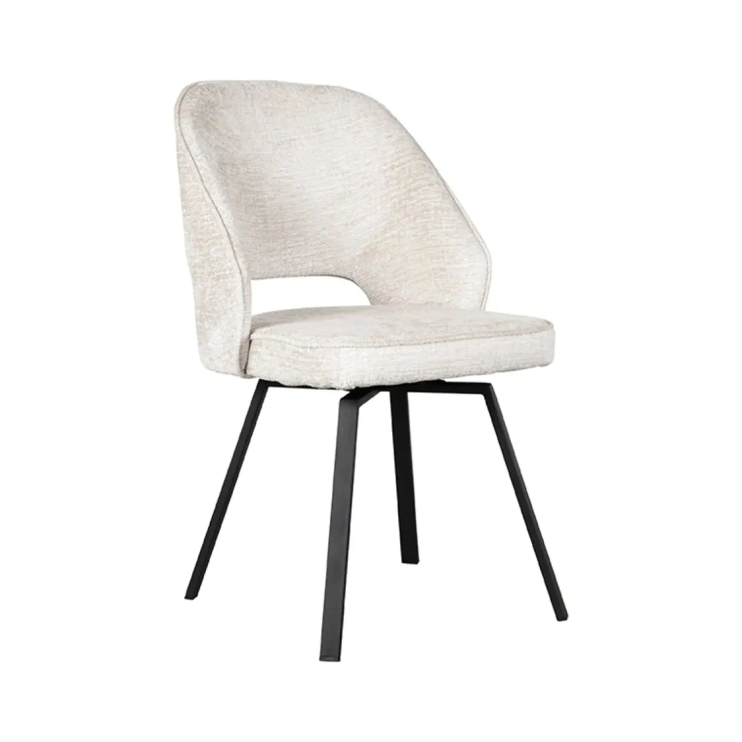 Label51 Eetkamerstoelen|Eetkamerstoel Lewis Crème Fluweel