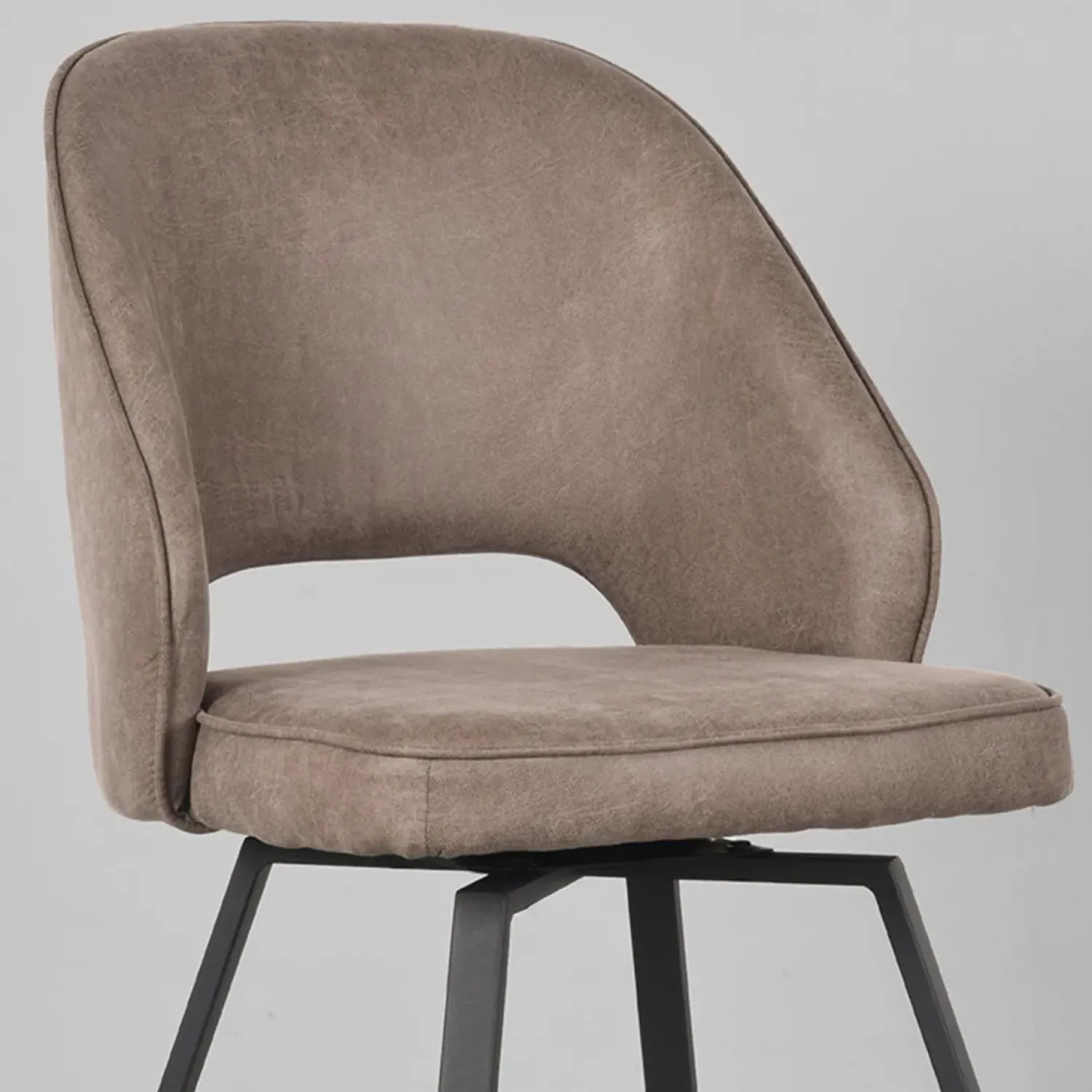 Label51 Eetkamerstoelen|Eetkamerstoel Lewis Taupe Micro Suede