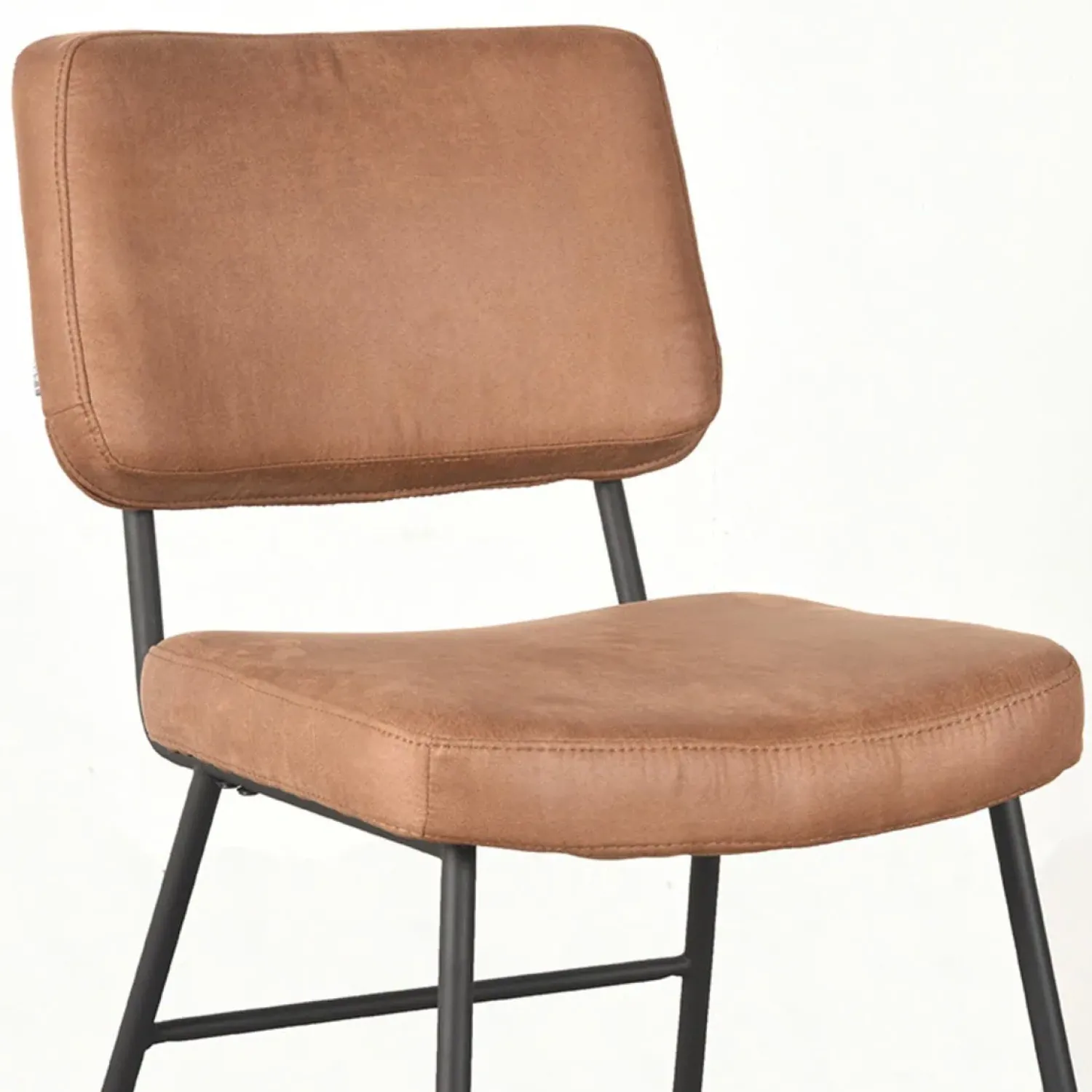 Label51 Eetkamerstoelen|Eetkamerstoel Noah Cognac Micro Suede