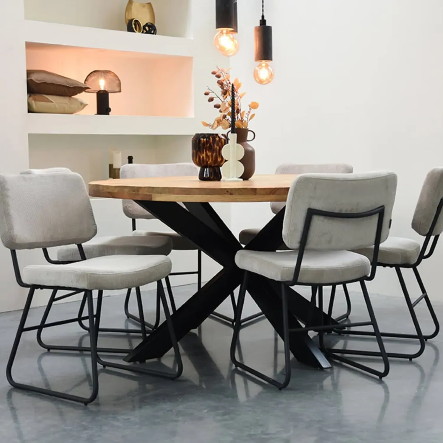 Label51 Eetkamerstoelen|Eetkamerstoel Noah Naturel Ribcord
