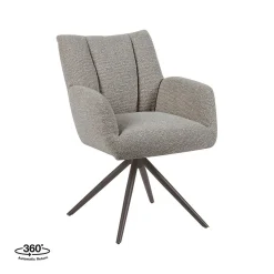 Label51 Eetkamerstoelen|Eetkamerstoel Padua Mushroom Boucle met Brons poot
