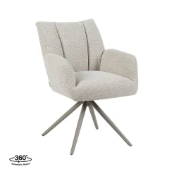 Label51 Eetkamerstoelen|Eetkamerstoel Padua Naturel Boucle met Taupe poot