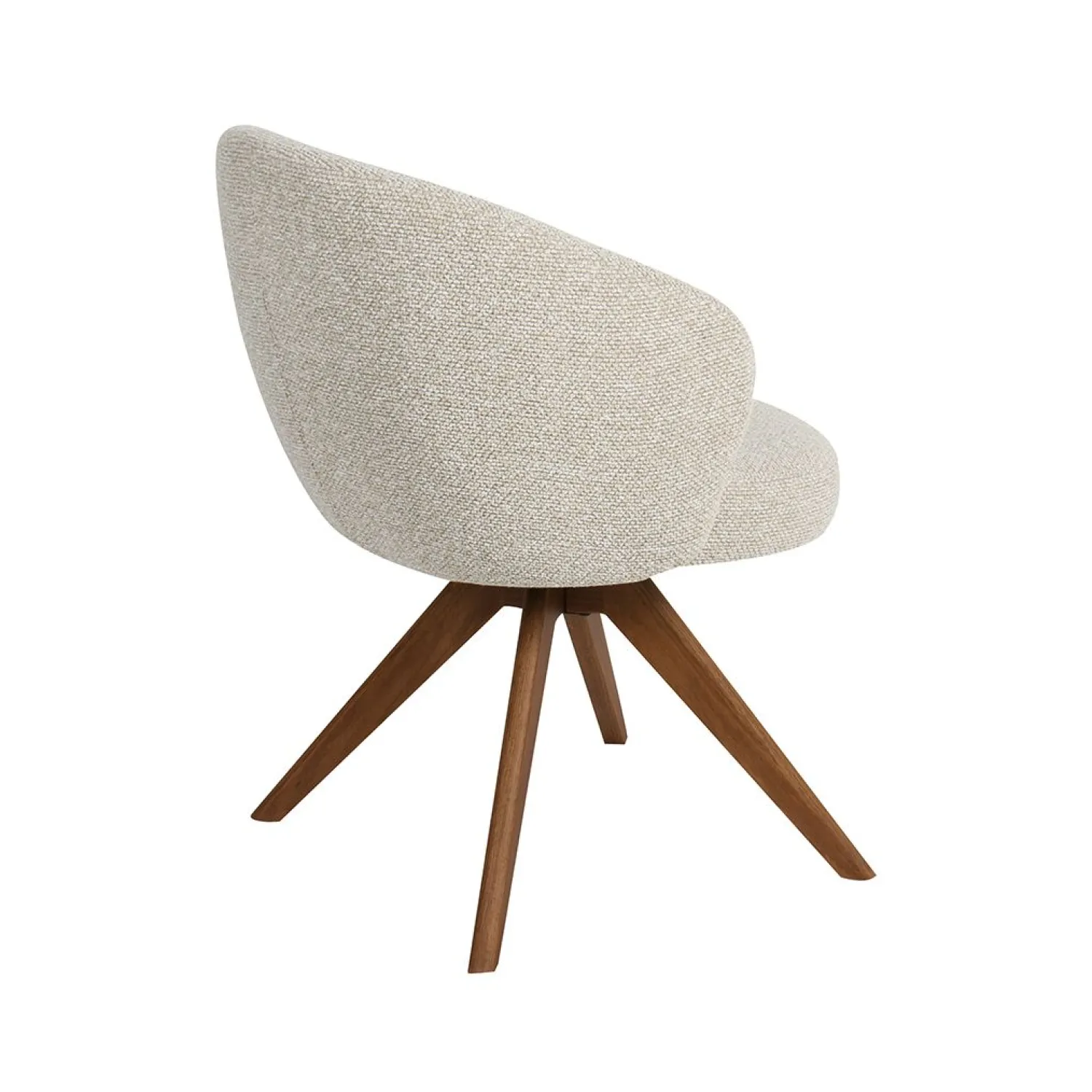 Label51 Eetkamerstoelen|Eetkamerstoel Sabi Naturel Boucle met Walnoot poot