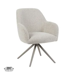 Label51 Eetkamerstoelen|Eetkamerstoel Sayuri Naturel Boucle met Taupe poot