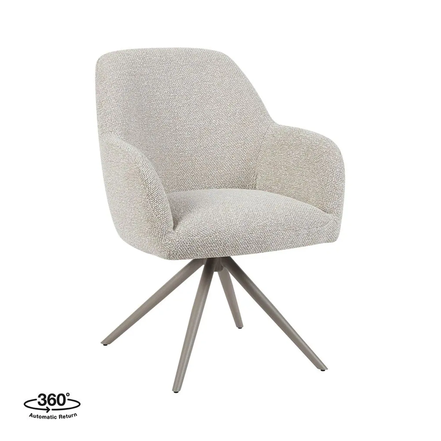 Label51 Eetkamerstoelen|Eetkamerstoel Sayuri Naturel Boucle met Taupe poot
