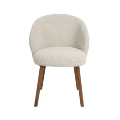 Label51 Eetkamerstoelen|Eetkamerstoel Shiro Naturel Boucle met Walnoot poot
