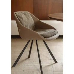 Dutchbone Eetkamerstoelen|Eetkamerstoel Wakefield Beige