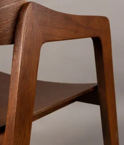 Dutchbone Eetkamerstoelen|Eetkamerstoel Westlake Walnoot 58cm