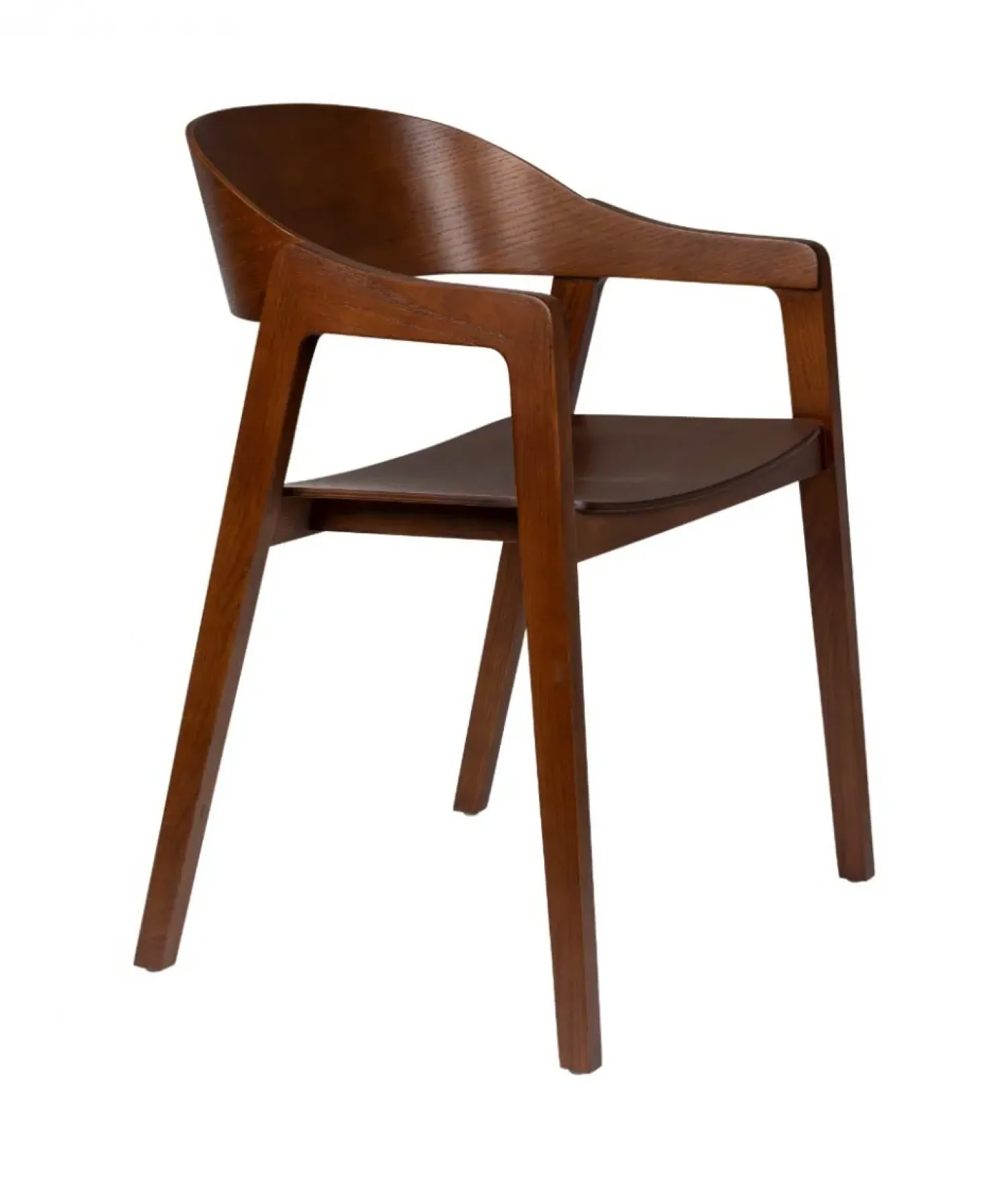 Dutchbone Eetkamerstoelen|Eetkamerstoel Westlake Walnoot 58cm