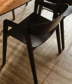Dutchbone Eetkamerstoelen|Eetkamerstoel Westlake Zwart 58cm