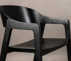 Dutchbone Eetkamerstoelen|Eetkamerstoel Westlake Zwart 58cm