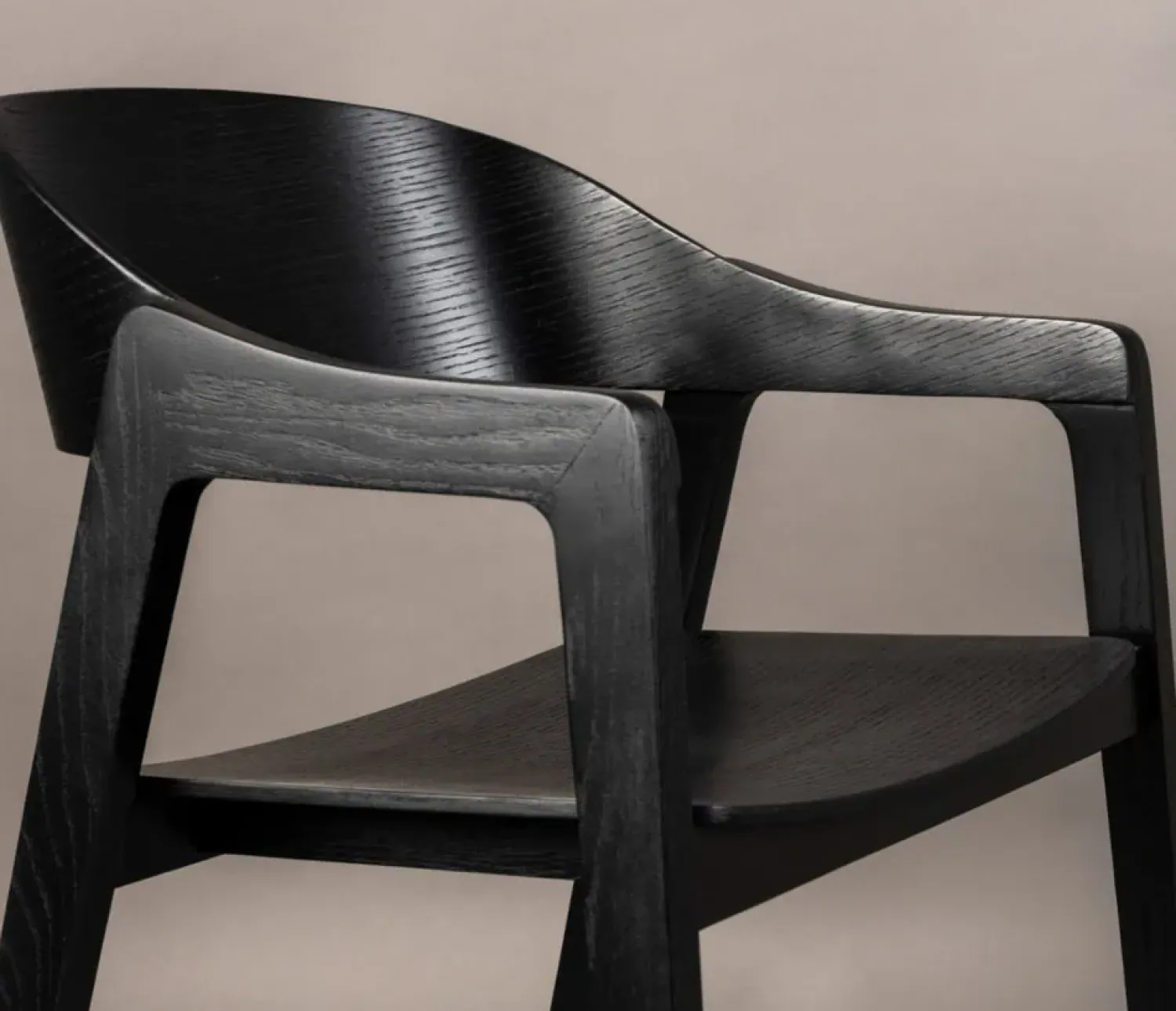 Dutchbone Eetkamerstoelen|Eetkamerstoel Westlake Zwart 58cm