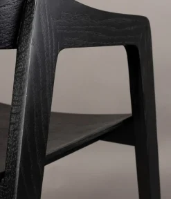 Dutchbone Eetkamerstoelen|Eetkamerstoel Westlake Zwart 58cm