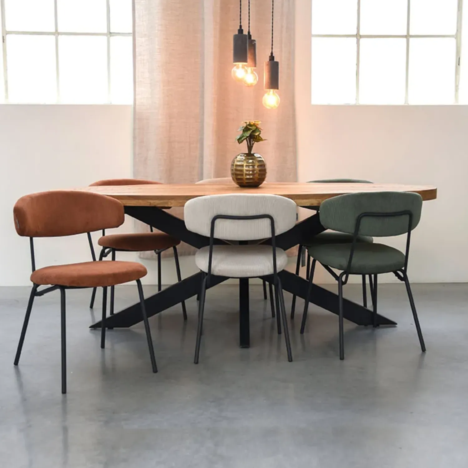 Label51 Eetkamerstoelen|Eetkamerstoel Zack Naturel Ribcord