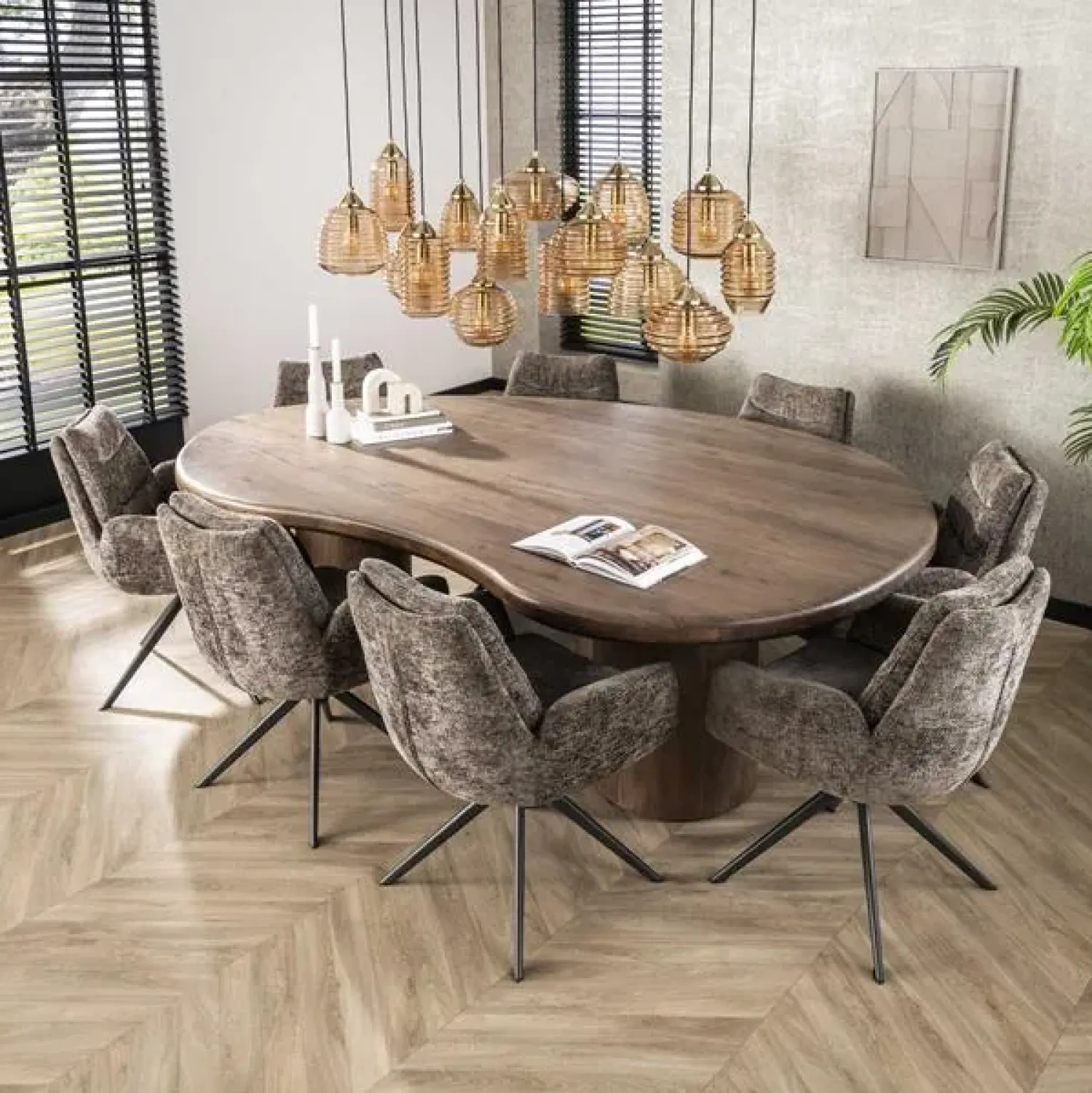 Kalfort Eettafels|Eettafel Andreas organisch Acaciahout 244cm