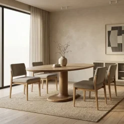 Eleonora Eettafels|Eettafel Coco ovaal Lichtbruin mangohout 180cm