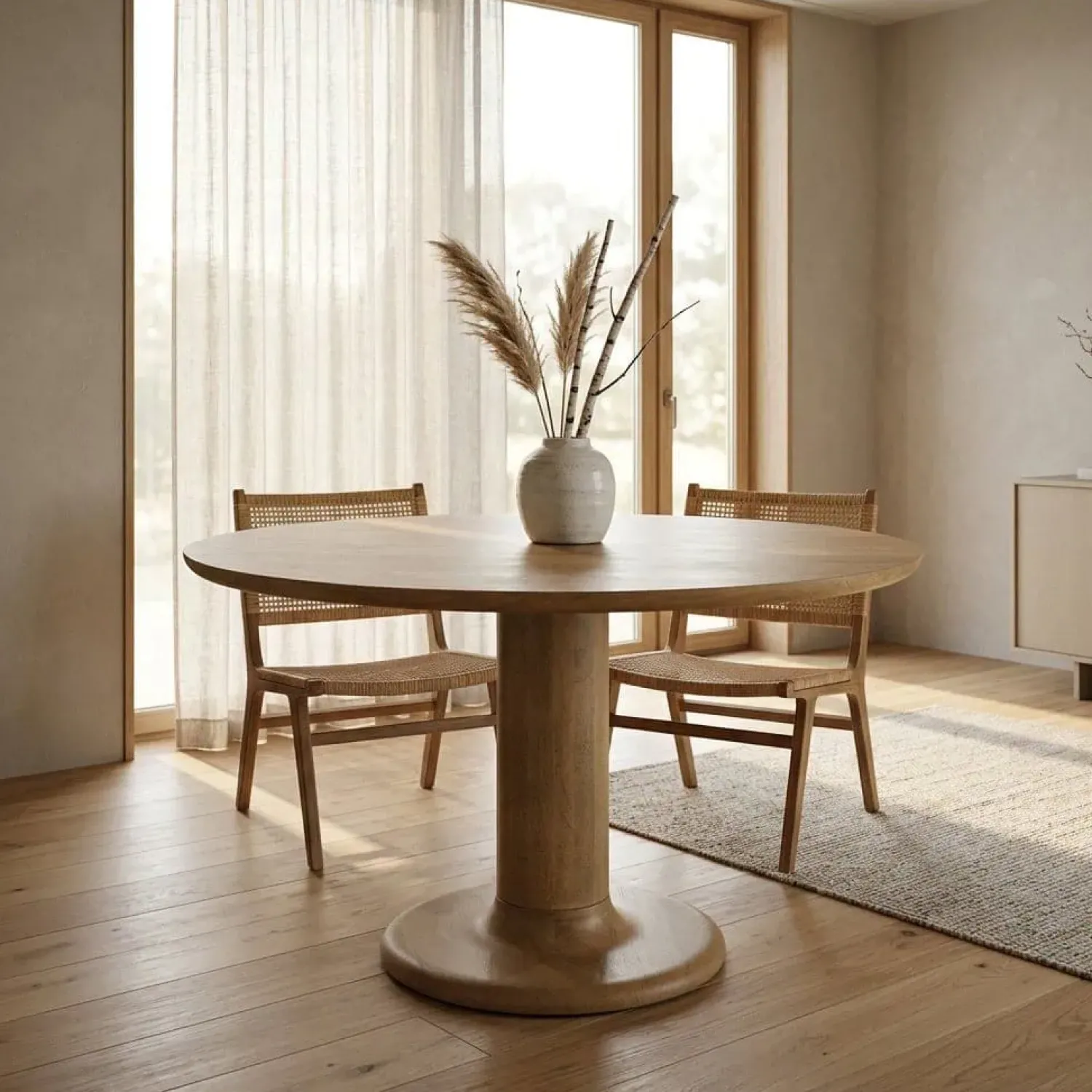 Eleonora Eettafels|Eettafel Coco rond Naturel mangohout 130cm