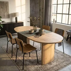 Eleonora Eettafels|Eettafel Dex naturel eikenhout 180cm