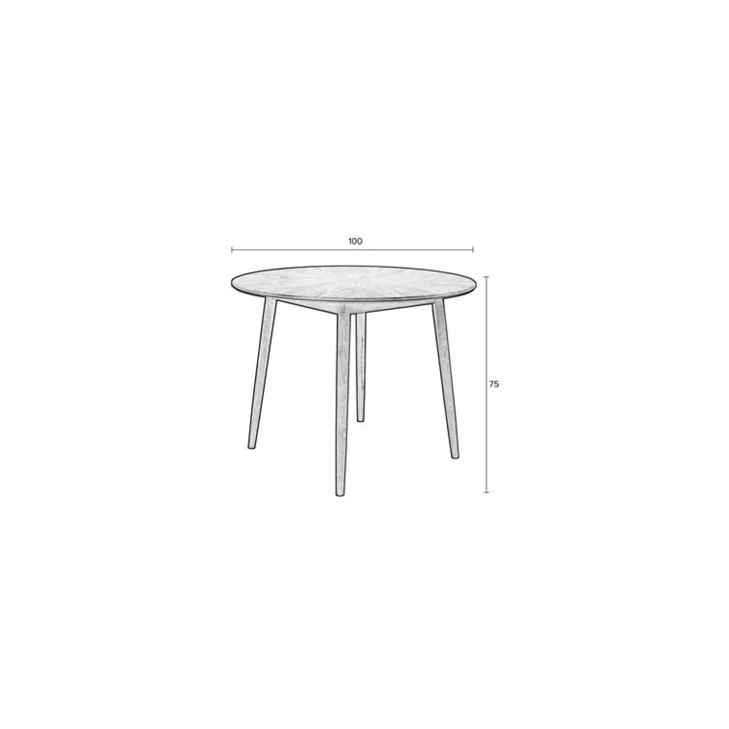 NORI Living Eettafels|Eettafel Fabio Rond Eikenhout 100cm