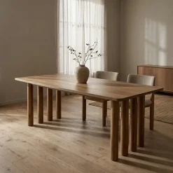 Eleonora Eettafels|Eettafel Jake bruin eikenhout 180cm