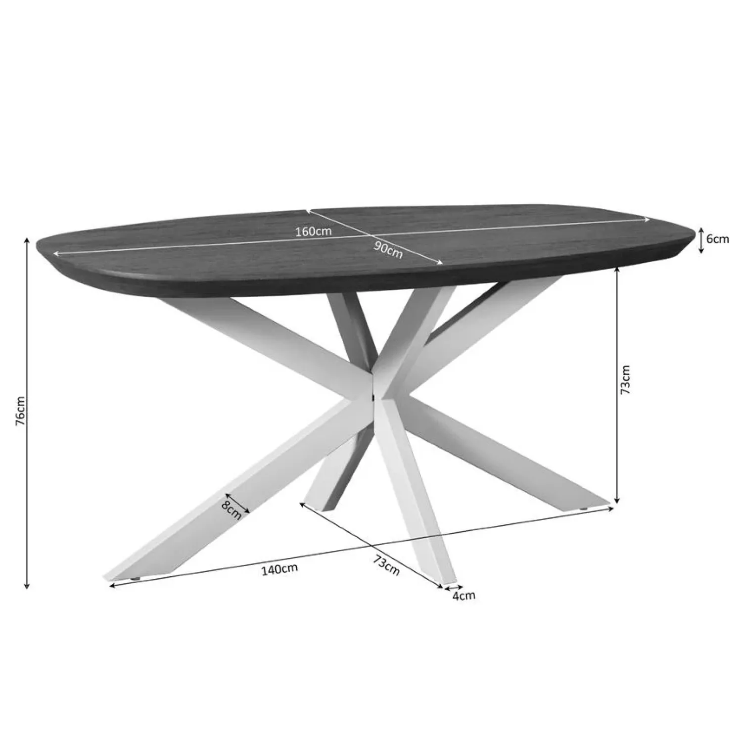 Furndea Eettafels|Eettafel Martin deens ovaal Naturel 160cm