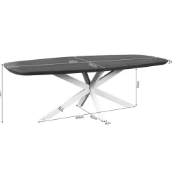 Furndea Eettafels|Eettafel Martin deens ovaal Naturel 200cm