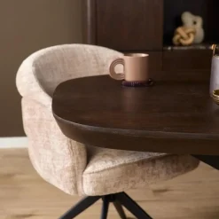 Furndea Eettafels|Eettafel Martin Deens ovaal Walnoot Zwarte poot 200cm