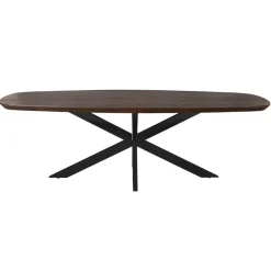 Furndea Eettafels|Eettafel Martin Deens ovaal Walnoot Zwarte poot 200cm