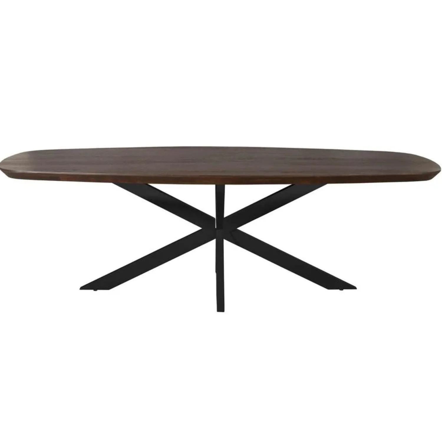 Furndea Eettafels|Eettafel Martin Deens ovaal Walnoot Zwarte poot 240cm