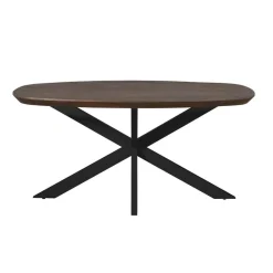 Furndea Eettafels|Eettafel Martin Deens ovaal Walnoot Zwarte poot 160cm