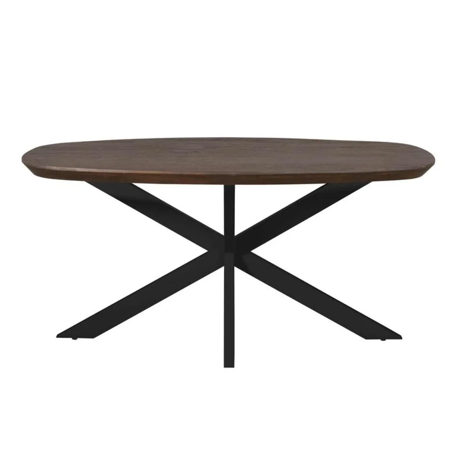 Furndea Eettafels|Eettafel Martin Deens ovaal Walnoot Zwarte poot 160cm
