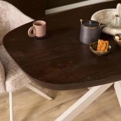 Furndea Eettafels|Eettafel Martin Deens ovaal Walnoot Zand poot 160cm