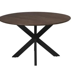 Furndea Eettafels|Eettafel Martin rond Walnoot Zwarte poot 150cm