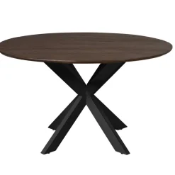 Furndea Eettafels|Eettafel Martin rond Walnoot Zwarte poot 150cm