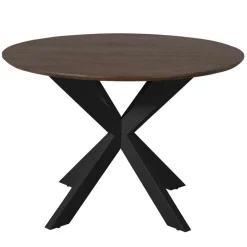 Furndea Eettafels|Eettafel Martin rond Walnoot Zwarte poot 110cm