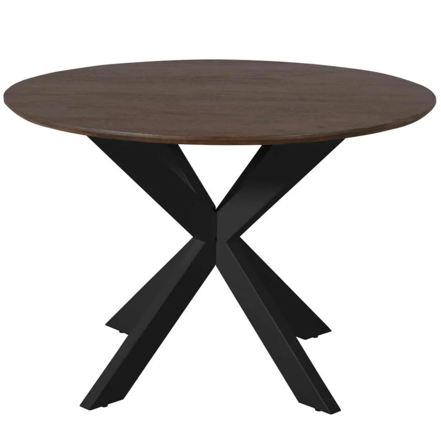 Furndea Eettafels|Eettafel Martin rond Walnoot Zwarte poot 110cm