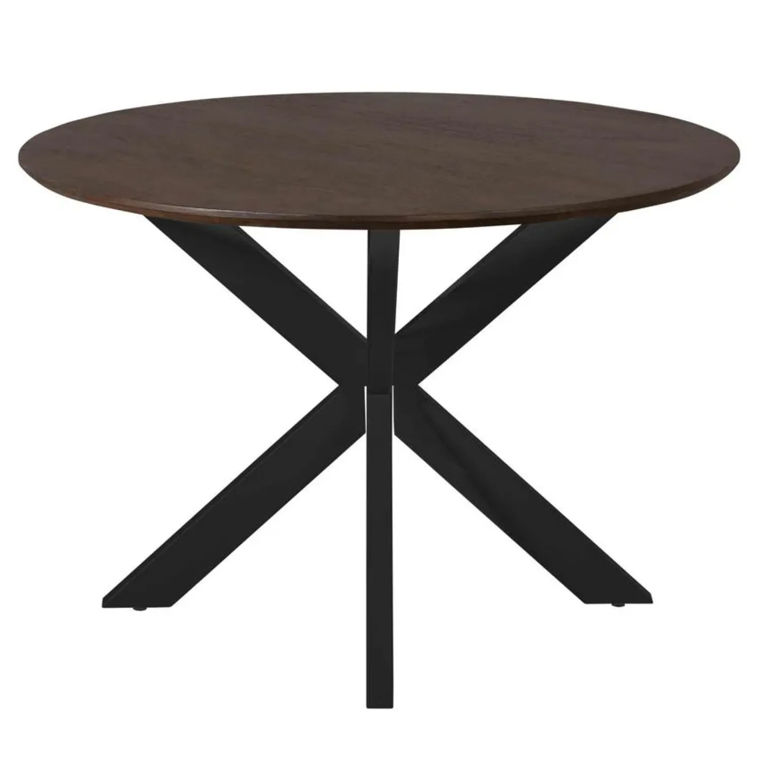 Furndea Eettafels|Eettafel Martin rond Walnoot Zwarte poot 110cm
