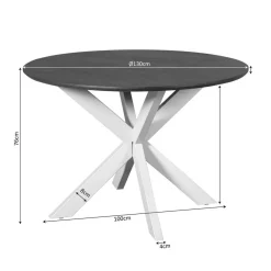 Furndea Eettafels|Eettafel Martin rond Walnoot Zand poot 130cm