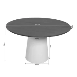 Furndea Eettafels|Eettafel Martin rond Walnoot Zand Dichte poot 150cm