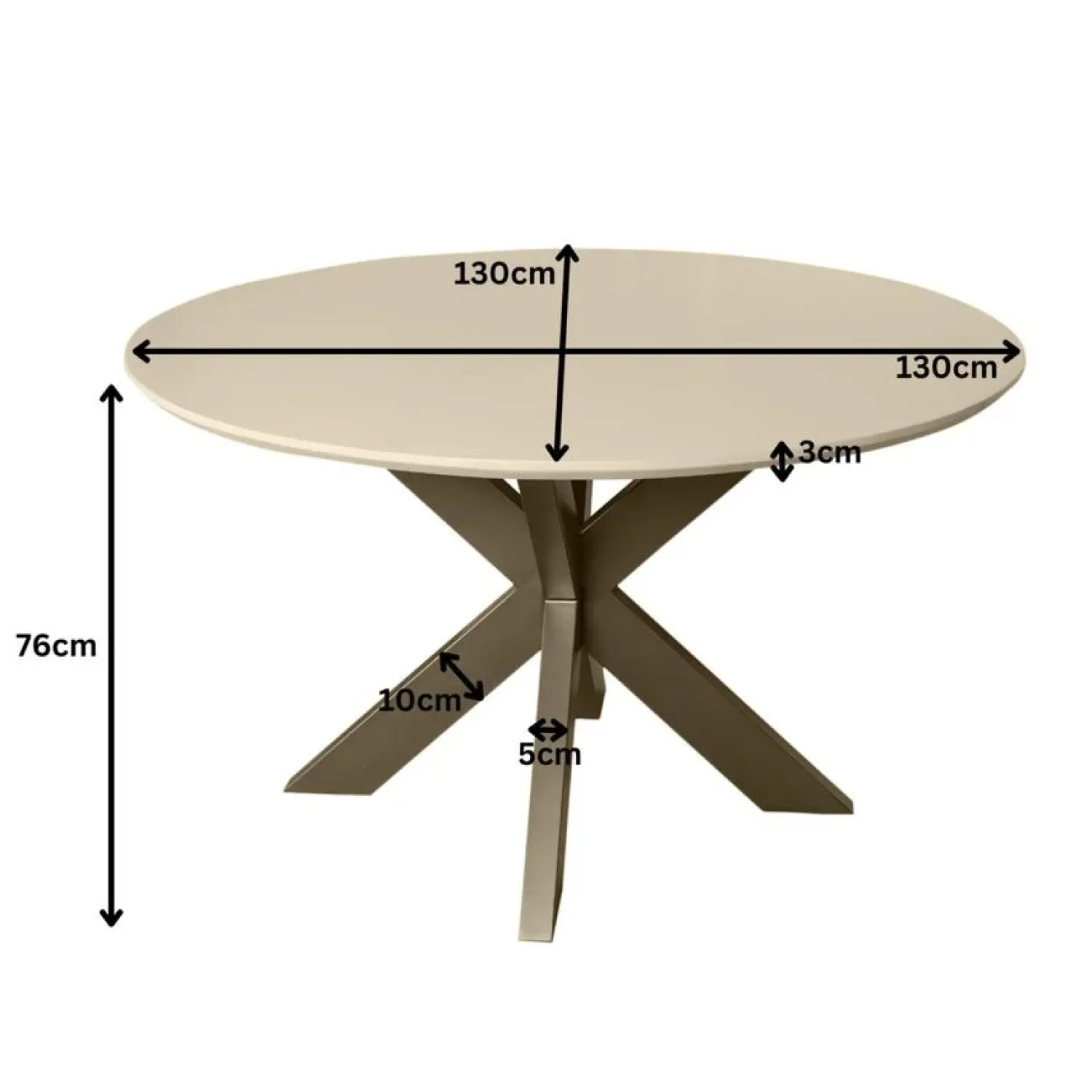 Furndea Eettafels|Eettafel Martin Zand Rond 130 cm