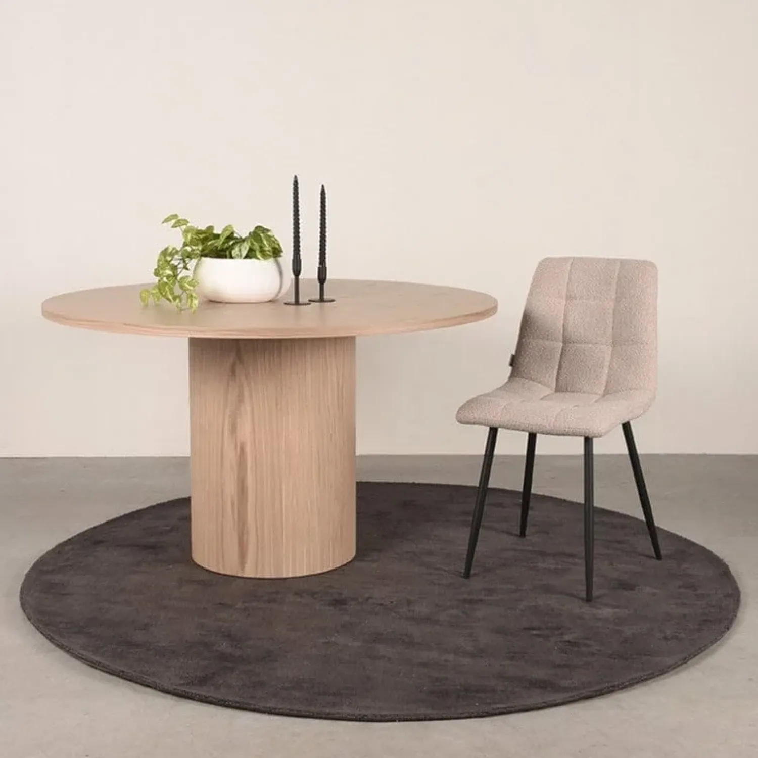 Label51 Eettafels|Eettafel Oliva Naturel Eikenhout rond 130cm
