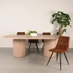 Label51 Eettafels|Eettafel Oliva Naturel Eikenhout ovaal 240cm