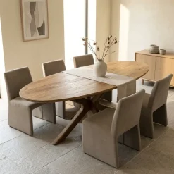 Eleonora Eettafels|Eettafel Tycho ovaal Lichtbruin mangohout 210cm
